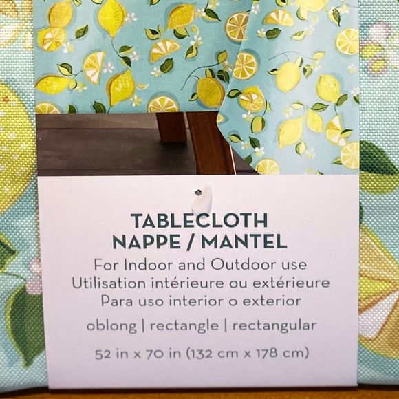 Trina Turk Lemon Tablecloth, 52" x 70" Oblong, Indoor/Outdoor, Lemon Tablecloth - Picture 7 of 10